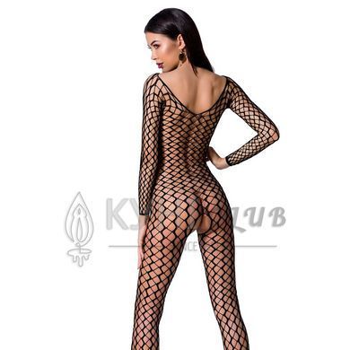 Бодістокінг Passion BS068 black, комбінезон, велика сітка, довгий рукав 109083 фото