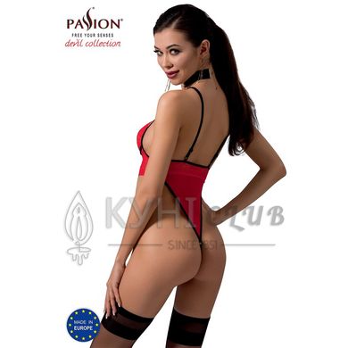 Боді з високим вирізом стегна Passion Exclusive AKITA BODY L/XL, red 101170 фото