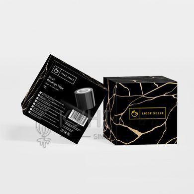 Скотч для бондажу Liebe Seele Bondage Tape Black 25 м, не липне до шкіри та волосся, без слідів 107528 фото