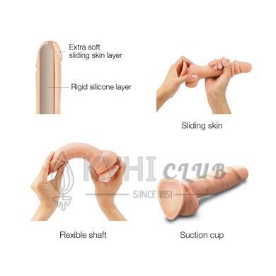 Реалістичний фалоімітатор Strap-On-Me Sliding Skin Realistic Dildo Vanille XL, ефект рухливої шкіри 104244 фото