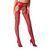 Сексуальні колготки-бодістокінги Passion S022 One Size, Red, імітація панчіх і пояса з гартерами 100819 фото
