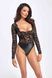 Боди Noir Handmade F296 Psyche, XL, кружево, длинный рукав, низ под латекс, с доступом 108214 фото 4
