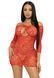Сукня-сітка з сердечками Leg Avenue Heart net mini dress Red, зав&rsquo;язки, відкриті плечі, one size 105859 фото 1