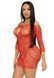 Сукня-сітка з сердечками Leg Avenue Heart net mini dress Red, зав&rsquo;язки, відкриті плечі, one size 105859 фото 4