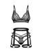 Комплект Obsessive Blomentis 3-pcs set, XS/S, м&rsquo;який ліф, стрінги зі стрепами, пояс із гартерами 109963 фото 3