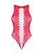 Ажурний бодістокінг із ефектом шнурівки Obsessive B120 teddy red S/M/L, червоний 105192 фото 5