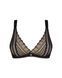 Кружевной бюстгальтер с треугольной чашкой Obsessive Estiqua bra M/L, черный, широкие лямки 105243 фото 3