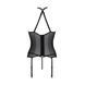 Корсет з пажами Passion SATARA CORSET L/XL black, стрінги, мереживо, застібки спереду та ззаду 106345 фото 4