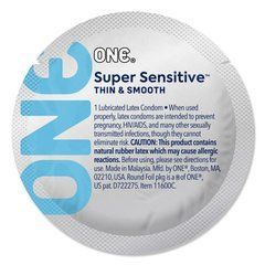 Презерватив ONE Super Sensitive, 1 шт, гладенький, з додатковою змазкою 109828 фото