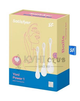 Набір йоні намистин Satisfyer Yoni Power 1 White, діаметр 2-2,5-3см, вага 22-46-74гр 104712 фото