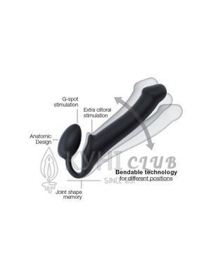 Безремневой страпон Strap-On-Me Black M, полностью регулируемый, диаметр 3,3см 101860 фото