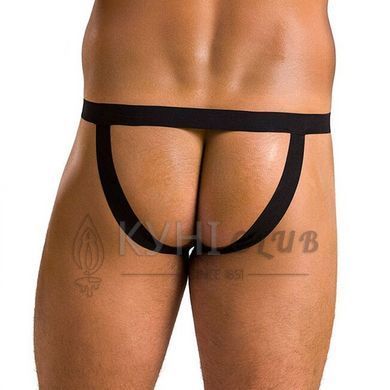 Чоловічі сліпи на шнурівці Passion 044 SLIP BEN S/M Black, екошкіра, люверси 105581 фото