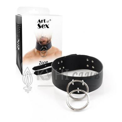 Чоловічий чокер із натуральної шкіри Art of Sex - Zane Collar 108553 фото