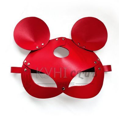 Кожаная маска мышки Art of Sex - Mouse Mask, цвет Красный 107665 фото