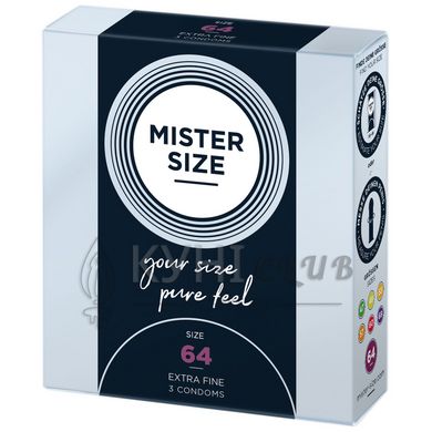 Презервативы Mister Size - pure feel - 64 (3 condoms), толщина 0,05 мм 105951 фото