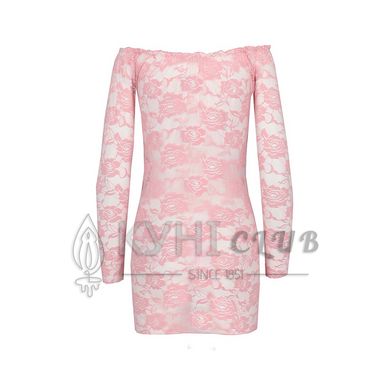 Прозора сорочка з довгим рукавом Passion YOLANDA CHEMISE L/XL, pink, трусики 101580 фото