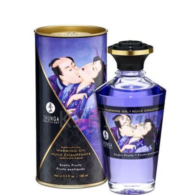 Розігрівальна олія Shunga Aphrodisiac Warming Oil – Exotic Fruits (100 мл) без цукру, смачна 109303 фото