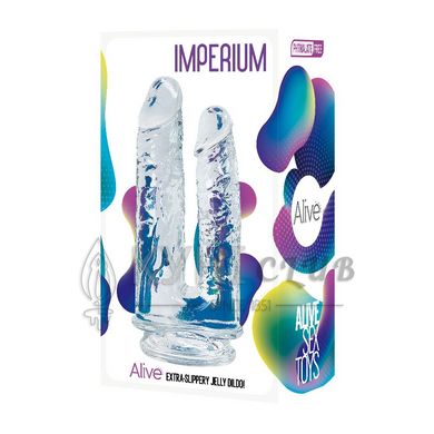 Прозорий фалоімітатор Alive Imperium Jelly Dildo для подвійного проникнення 103994 фото