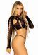 Комплект бесшовного белья Leg Avenue Long sleeve crop top & string Black, One Size, топ, стринги 107118 фото 4