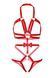 Портупея-тедді з ременів Leg Avenue Studded O-ring harness teddy S Red, екошкіра 106547 фото 5
