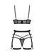 Комплект Obsessive Blomentis 3-pcs set, M/L, м&rsquo;який ліф, стрінги зі стрепами, пояс із гартерами 109964 фото 4