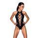 Боди из эко-кожи с имитацией шнуровки и открытым доступом Nancy Body black L/XL - Passion 102956 фото 1