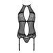Корсет з пажами Passion SATARA CORSET S/M black, стрінги, мереживо, застібки спереду та ззаду 106346 фото 3