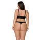Комплект з екошкіри Passion MALWIA BIKINI 6XL/7XL black, з люверсами та ремінцями, бра, трусики 105018 фото 2
