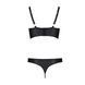 Комплект з екошкіри Passion MALWIA BIKINI 6XL/7XL black, з люверсами та ремінцями, бра, трусики 105018 фото 4