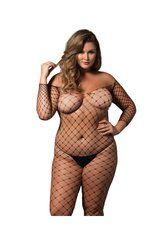 Бодистокинг Leg Avenue Off the shoulder bodystocking Black Queen Size 110117 фото