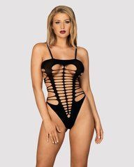 Бодістокінг із поперечними вирізами Obsessive B122 teddy S/M/L, чорний 105194 фото