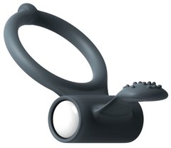 Эрекционное кольцо Dorcel Power Clit Black V2 с вибрацией, с язычком со щеточкой 101261 фото