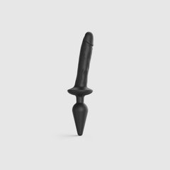 Анальная пробка с дилдо Strap-On-Me SWITCH PLUG-IN REALISTIC DILDO BLACK - L (мятая упаковка) 104822 фото