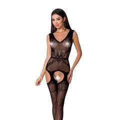 Сітчастий бодістокінг Passion BS062 One Size, Black, комбінезон, імітація панчіх, відкритий доступ 100754 фото