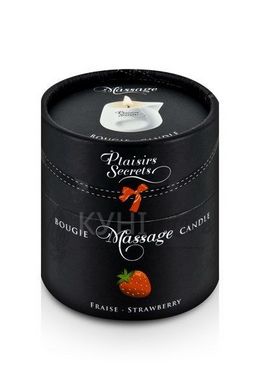 Массажная свеча Plaisirs Secrets Strawberry (80 мл) подарочная упаковка, керамический сосуд 100879 фото