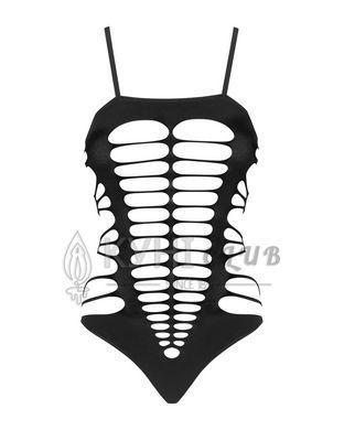 Бодістокінг із поперечними вирізами Obsessive B122 teddy S/M/L, чорний 105194 фото