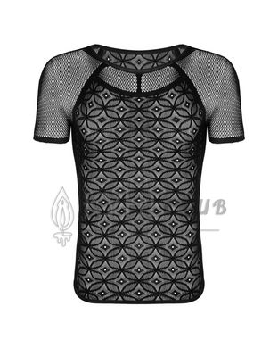 Мужская полупрозрачная футболка с орнаментом Obsessive T102 T-shirt S/M/L, черная 105294 фото