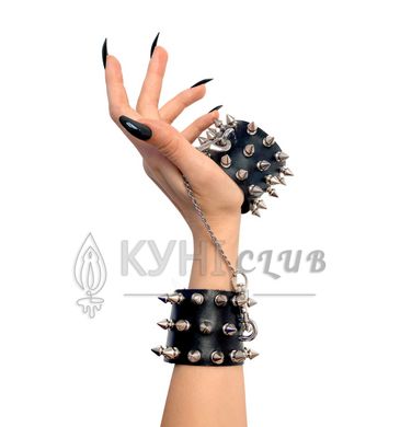 Наручники з шипами Art of Sex - Rose Spiked Leather Handcuffs, натуральна шкіра 105631 фото