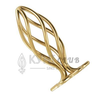 Металева анальна пробка LOCKINK SEVANDA Hollow Spiral Golden, M, золотиста, діаметр 3 см 110042 фото