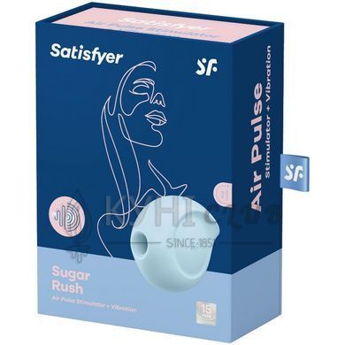 Вакуумний кліторальний стимулятор із вібрацією Satisfyer Sugar Rush Blue 104035 фото