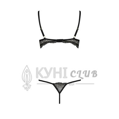 Комплект белья Passion Exclusive VALERY SET OpenBra L/XL, black, стрепи, трусики, открытый лиф 100843 фото