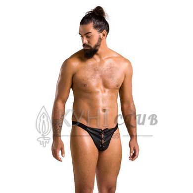 Чоловічі сліпи на шнурівці Passion 044 SLIP BEN XXL/XXXL Black, екошкіра, люверси 105582 фото