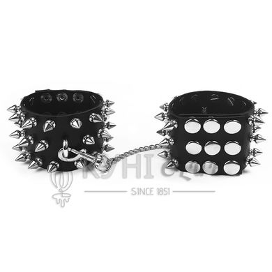 Наручники з шипами Art of Sex - Rose Spiked Leather Handcuffs, натуральна шкіра 105631 фото