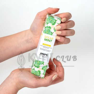 Массажное масло EXSENS Organic Spear Mint 50мл разогревающее, без сахара, без парабенов, съедобное 101955 фото