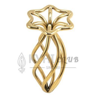 Металева анальна пробка LOCKINK SEVANDA Hollow Spiral Golden, M, золотиста, діаметр 3 см 110042 фото