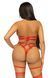 Портупея-тедді з ременів Leg Avenue Studded O-ring harness teddy M Red, екошкіра 106549 фото 2