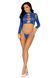 Комплект Leg Avenue Long sleeve crop top & string Royal Blue One Size, топ, стрінги 107119 фото 6