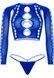 Комплект Leg Avenue Long sleeve crop top & string Royal Blue One Size, топ, стрінги 107119 фото 3