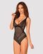 Кружевное боди с декольте Obsessive Estiqua teddy M/L, черное, широкие лямки 105244 фото 1