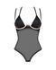 Прозрачное боди Obsessive Selinne teddy XS/S Black, мелкая сетка, двойные бретели 106666 фото 3